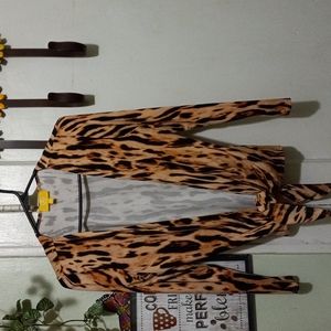 Liz Lange, small, tiger print, dressy cardigan type